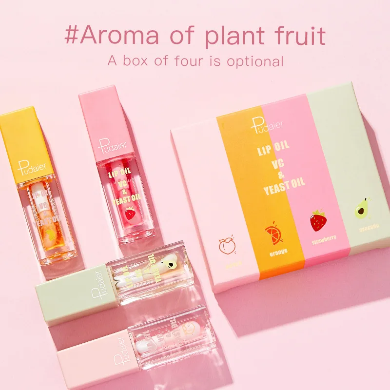 4Pcs/Set Hydrating Lip Glaze Transparent Jelly Lip Plumping Long Lasting Moisturizing Lip Care Make Up Liquid Big Lip Brush 3