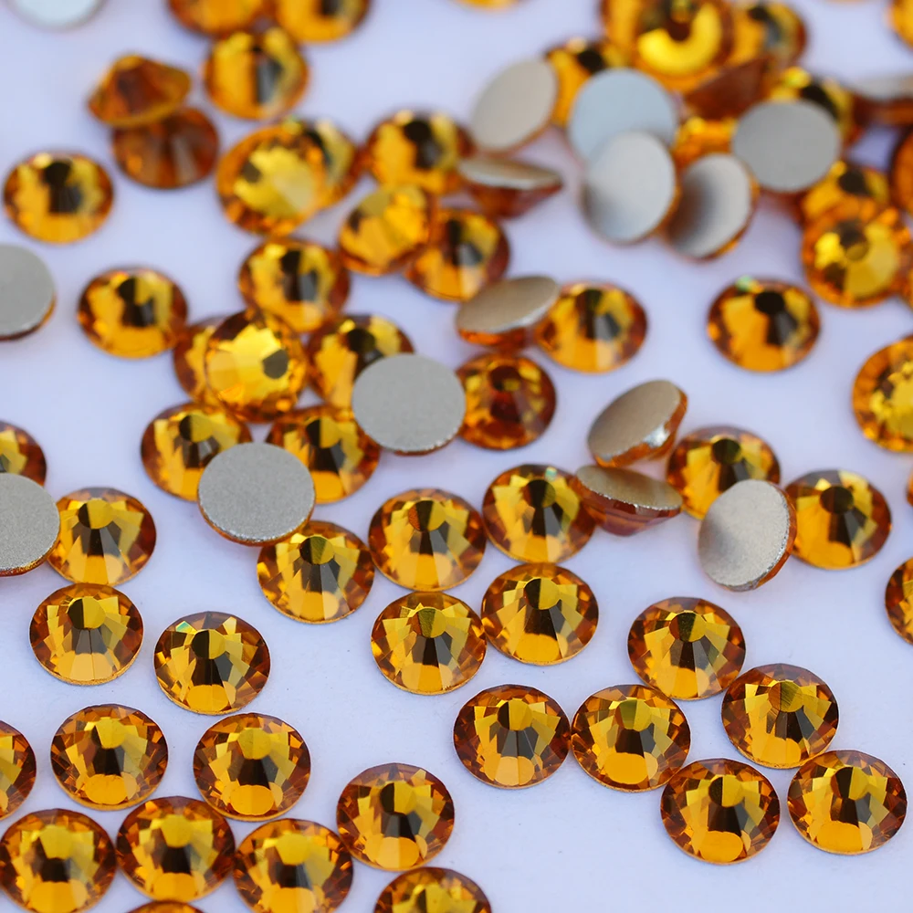 YANRUO 2058NoHF SS3-SS34 토파즈 비핫픽스 봉제 크리스탈 장식 네일 아트 라인스톤 체조 드레스 레오타드 DIY