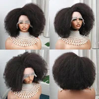 Afro Kinky Curly Lace Wig for Women, Short Bob Wig, Human Hair, 13x4x2 T Part, 14 in Density, 250 6
