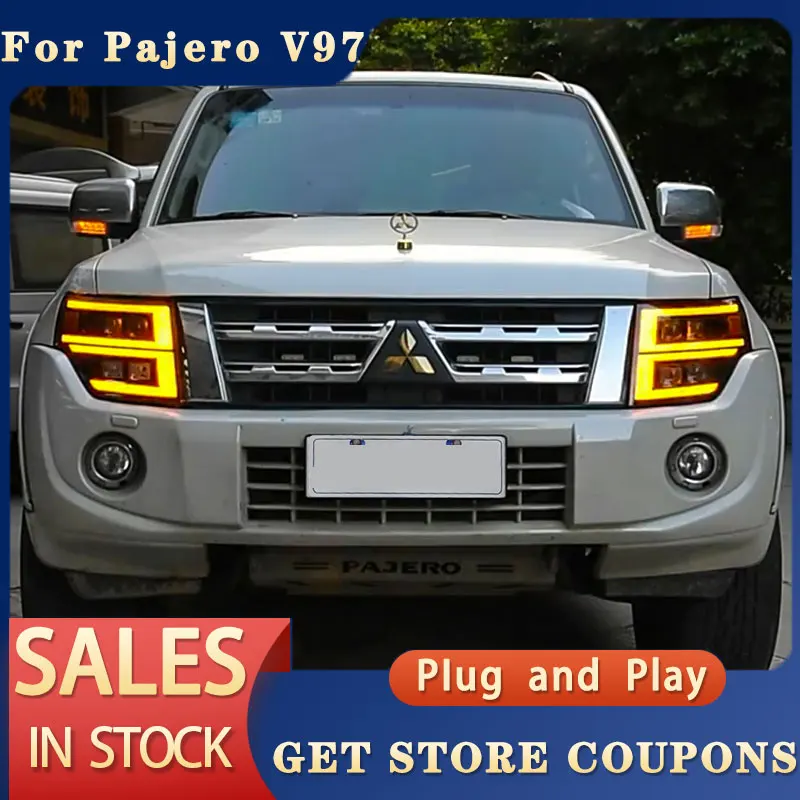 LEDヘッドランプ,三菱,パジェロ,v93,v97,v87,2009-2021,ダイナミック