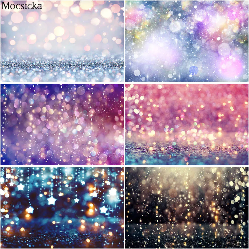 

Glitter Colorful Bokeh Backdrop For Light Spots Photography Background Wedding Adult Children Birthday Party Photo Studio Props