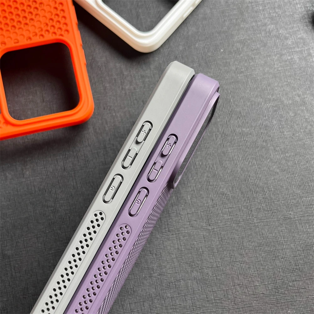 Honeycomb Breathable Magnetic Silicone Bumper Case - Hollow Solid Color Design