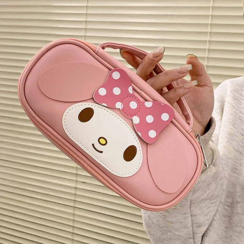 Sanrio Vrouwen Make-Up Tas Kuromi Melodie Schattige Pu Toiletartikelen Cosmetische Organizer Rits Tas Reizen Waszak Vrouwelijke Make-Up Tassen