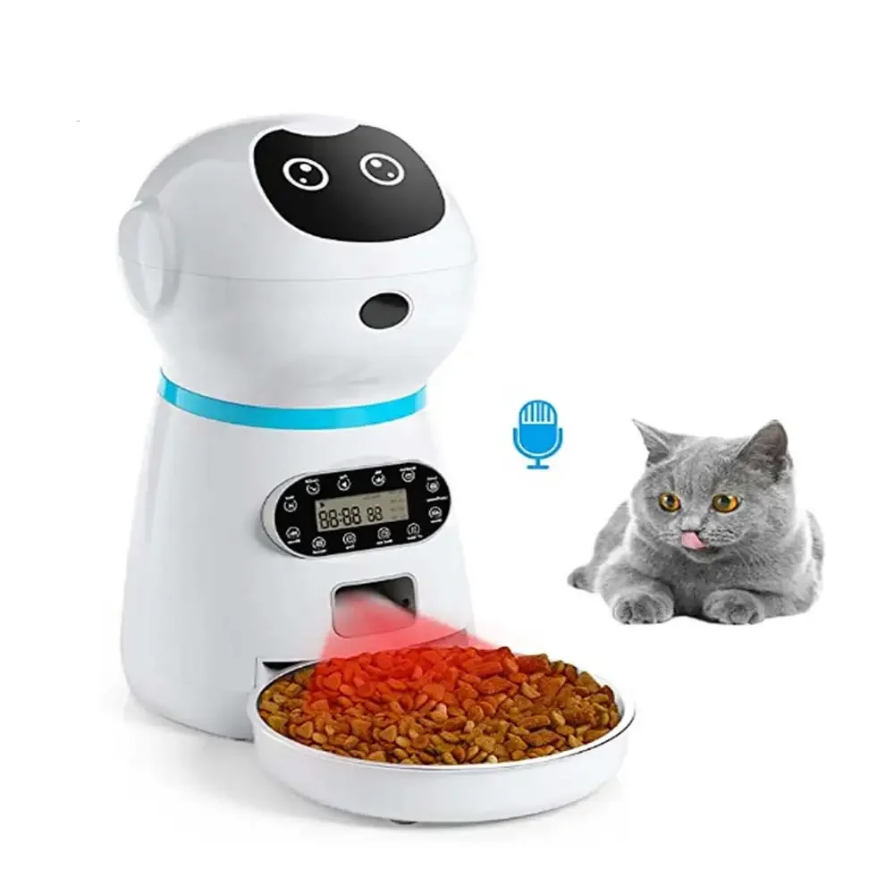 

Automatic Pet Feeder 3.5L Smart Food Dispenser For Cats Dogs Portion Controller Voice Programmable Timer Bowl Pet Supplies