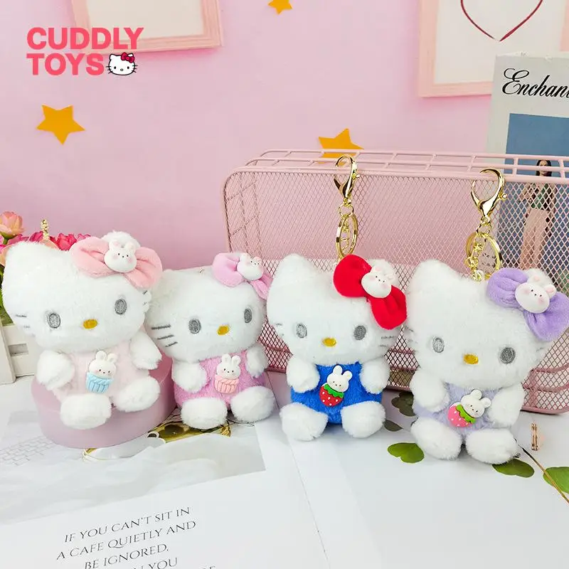 

Брелок Hello Kitty, Мультяшные куклы, игрушки, животные, мягкая сумка, Декор, милый плюшевый брелок, Hello подвеска в виде котенка для детей, подарки для девочек