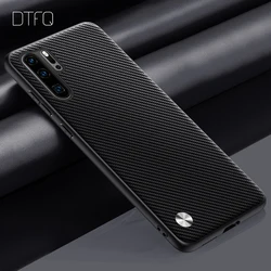 Luxury Leather Shockproof Case with Patterned Cover for Huawei P30 Pro (Carbon Fiber)