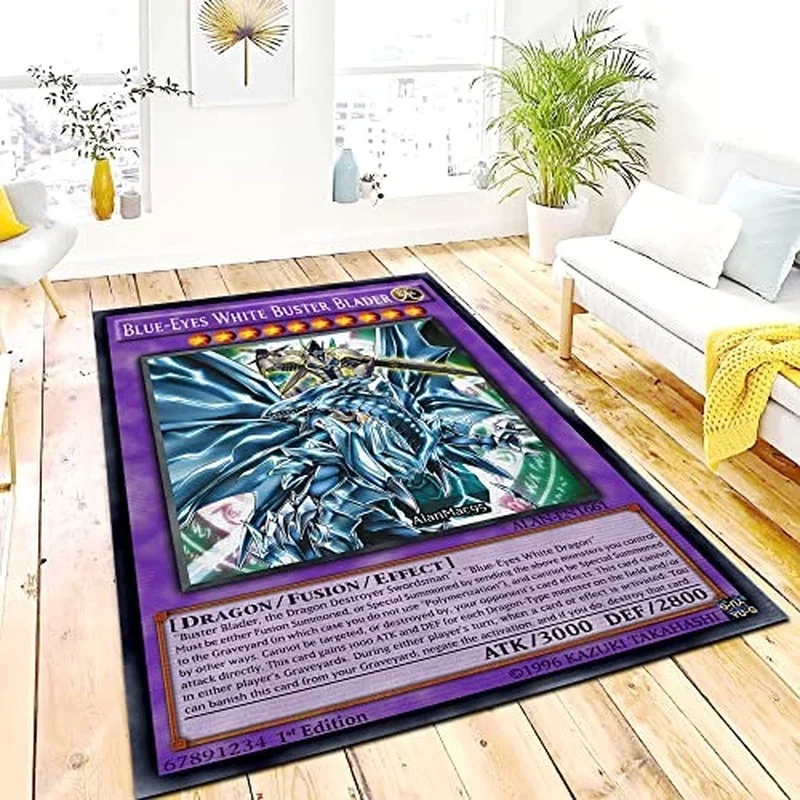 Blue Eyes White Dragon Carpet Anime Card Printing Carpet Boy Children's Room Living Room Bedroom Decorative Floor Mat floor mat decorative carpet plush carpet kids carpet