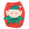 3Pcs/Set New Year Toilet Set Christmas Elf Lavatory Decoration Tissue Cover Toilets Lid Floor Mat Household Festival Supplies 3