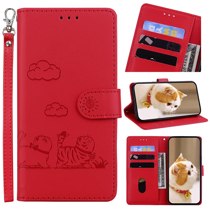 Leather Flip Wallet Case - Stand Feature and Enhanced Protection