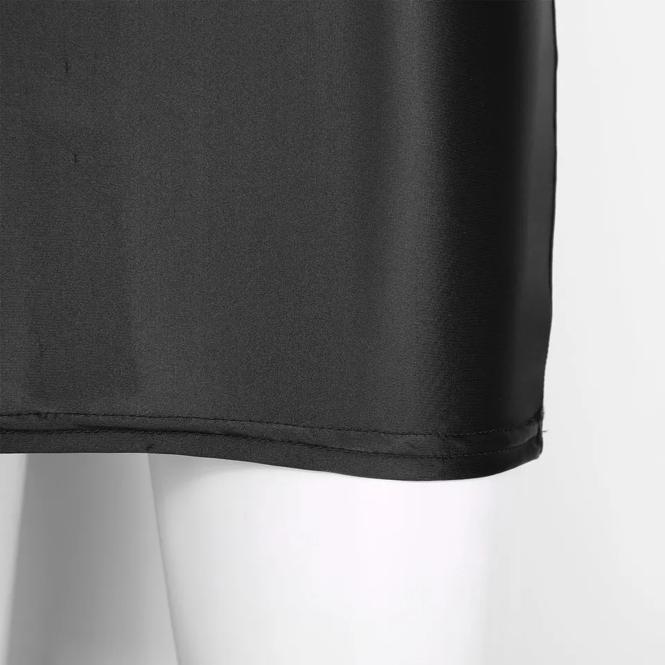 Dames Business Solid Hoge Taille Potloodrokken Zijsplit Stretch Bodycon Midi Rok(XL, Zwart
