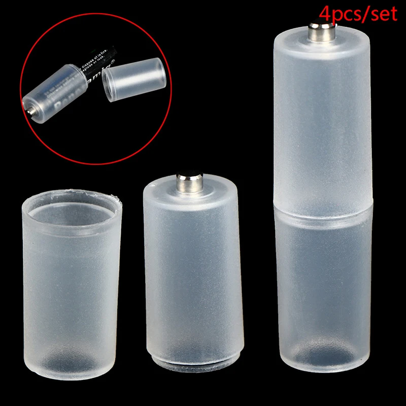 4Pcs AAA To AA Size Battery Case Switcher Convenient Converter Adapter Holder 1PC AAA To AA/ AA to C/ AA to D Battery Case