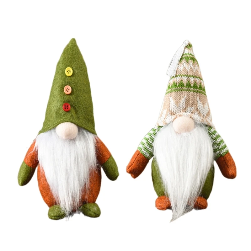 Lovely Christmas Thanksgiving Decorations Gnome Dwarf with Long Cap christmas candy gift bag with drawstring elk pattern reusable gift tote bag happy hanging socks for holiday and christmas decorations