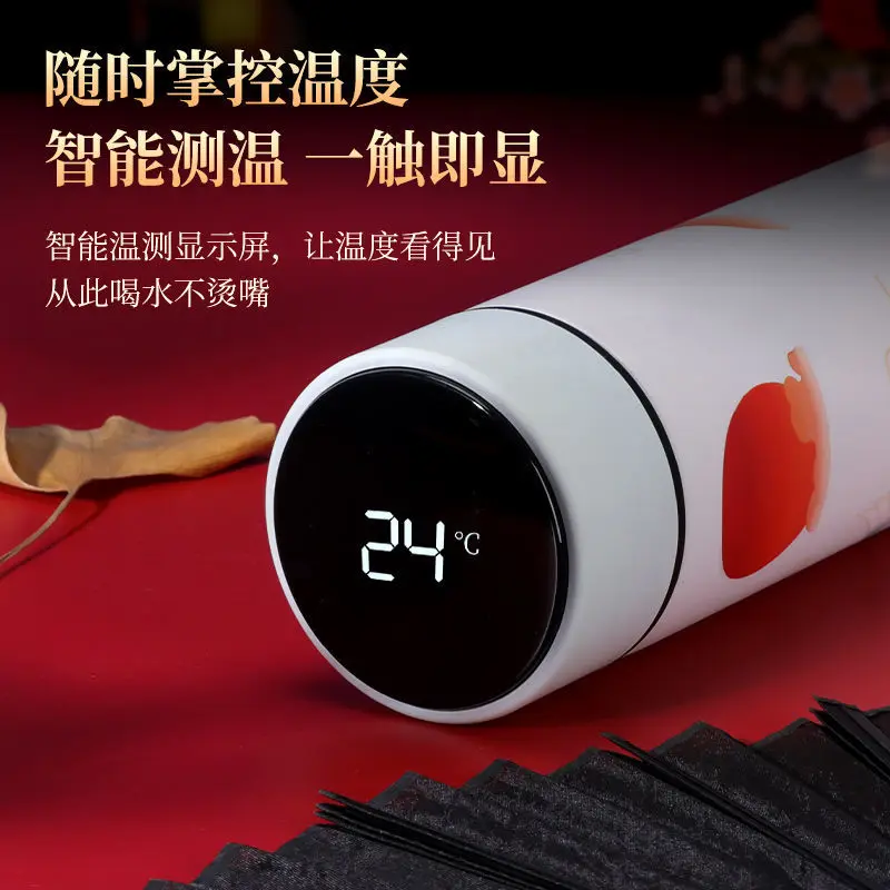 

Intelligent Temperature Display Thermos Cup Creative Water Cup Literary Male Female Portable Tea Cup Tumbler Cups In Bulk