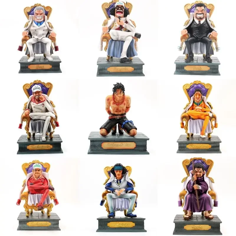 

One Piece GK Statue Sitting Ver. Sengoku Kuzan Issho Borsalino Sakazuki Ryokugyu Ace Action Figure Figurines Model Toy T30