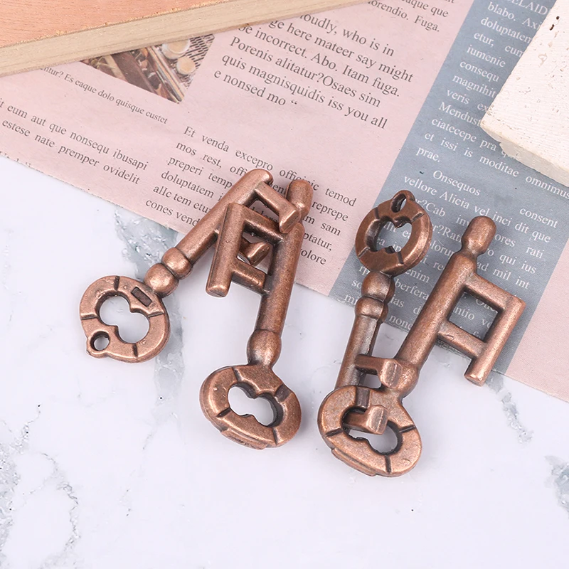 

1 Pcs Decompression Toys Brain Tester Key Lock Toy Development Alloy Key Ring Puzzle Game Children's Kid IQ Thinking Test