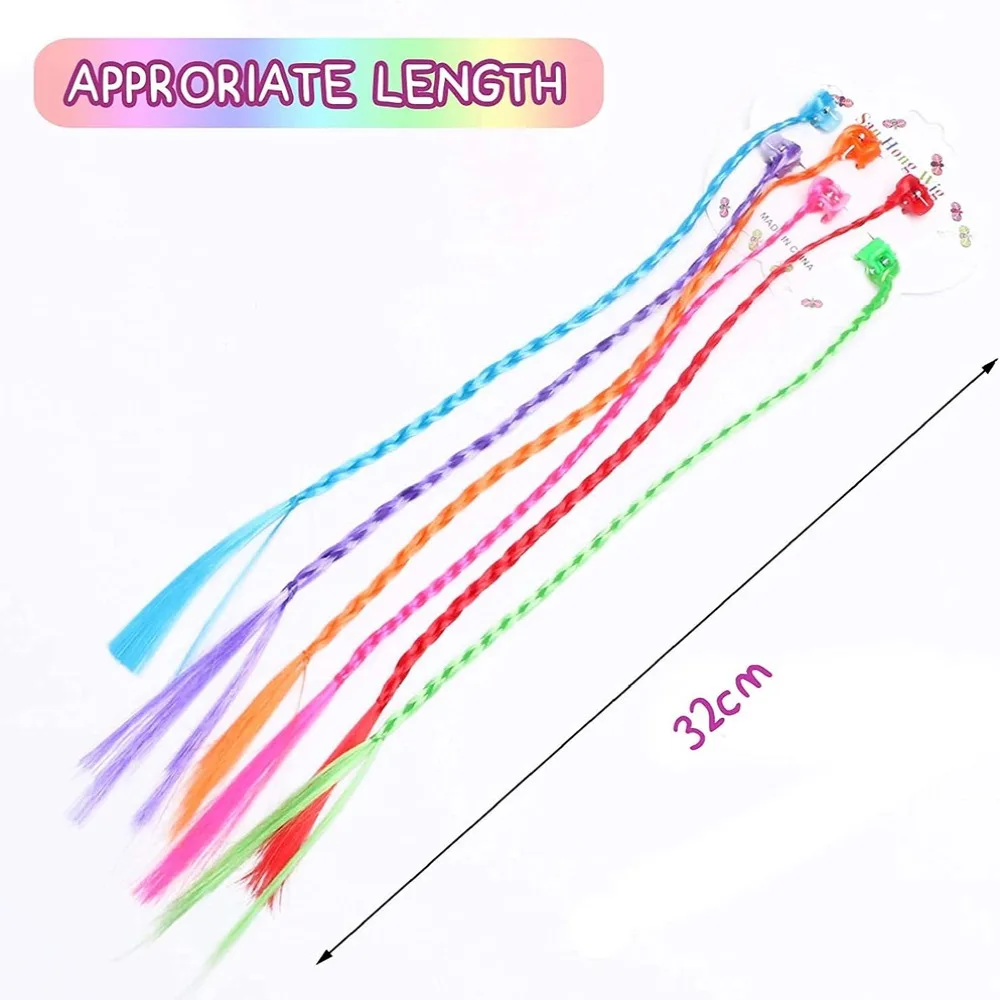 Colorful Hair Extensions Clip for Kids Girls DIY Hair Accessories