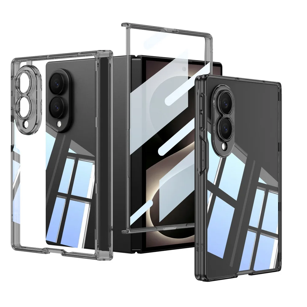 Ultra Protective Transparent Full-Coverage Phone Case with Magnetic Rebound Hinge