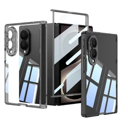 Ultra Protective Transparent Full - Coverage Phone Case with Magnetic Rebound Hinge for Galaxy Z Fold 8 Ultra (GRAY)
