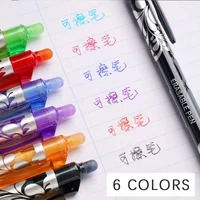 Large Capacity Ink Erasable Pen 6-color Push Gel Pen Set 0.5mm Transparent Colors Pen Office Writing Supplies Kawaii Stationery 3