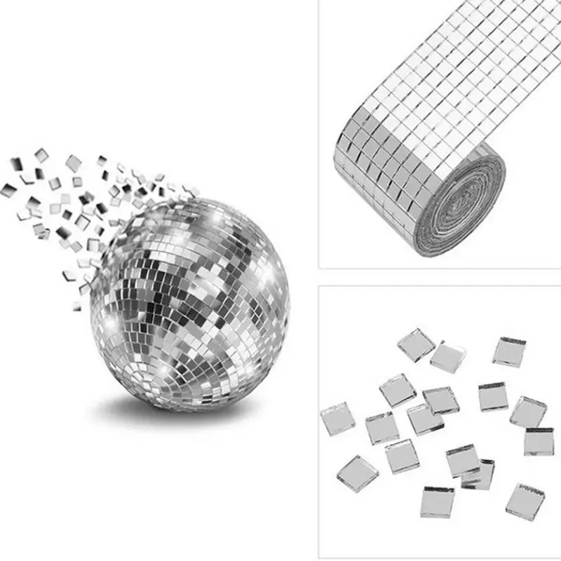 Self-Adhesive Silver Mirror Glass Mosaic Tiles – 4-Pack (120cm Each) | DIY Home Decor Solution