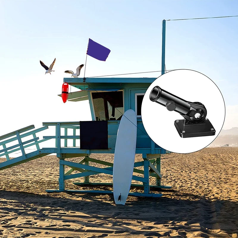 Flag Pole Holder Mounting Bracket Adjustable Flagpole Rod Hitch Bracket Multi-Position Flag Pole Mounting