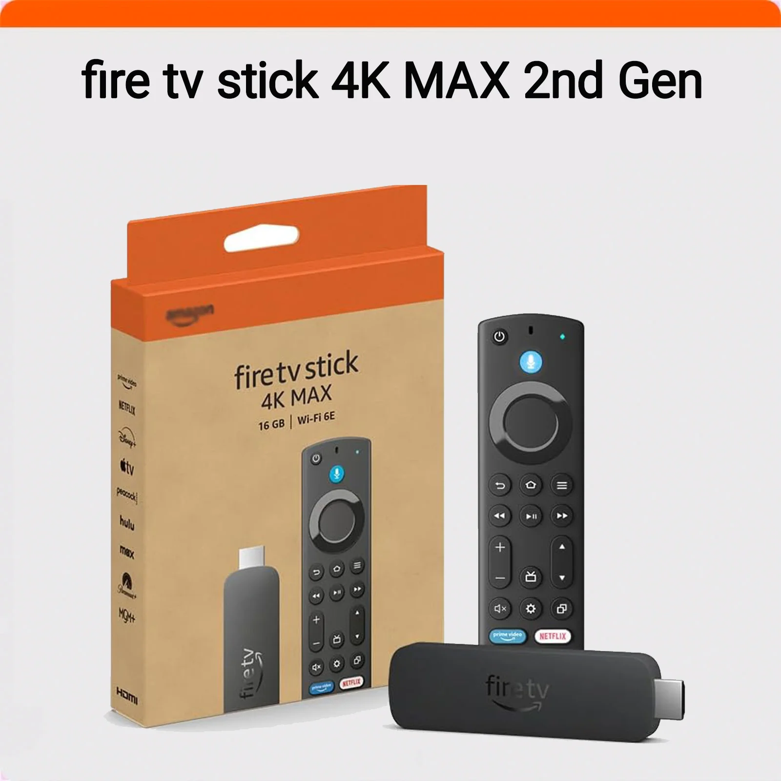 New Amazon Fire TV Stick 4K Max streaming device (newest model) supports Wi-Fi 6E, 2G+16G, 4K Ultra HD, Dolby Vision