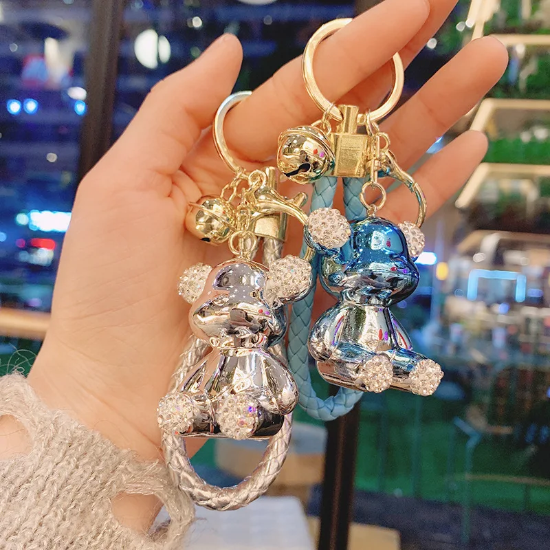 Cute Sweet Colorful Full Crystal Big Bear Key Chain Alloy Rhinestone  Fashion Bag Accessories Keyring Jewelry Wholesale N9029 - AliExpress