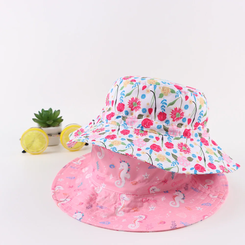 

Panama Hat Baby Girls Summer Baby Boys Bucket Hat for Kids Children Panama Sun Cap Floral Cotton Spring Toddler Girl Cap Cartoon