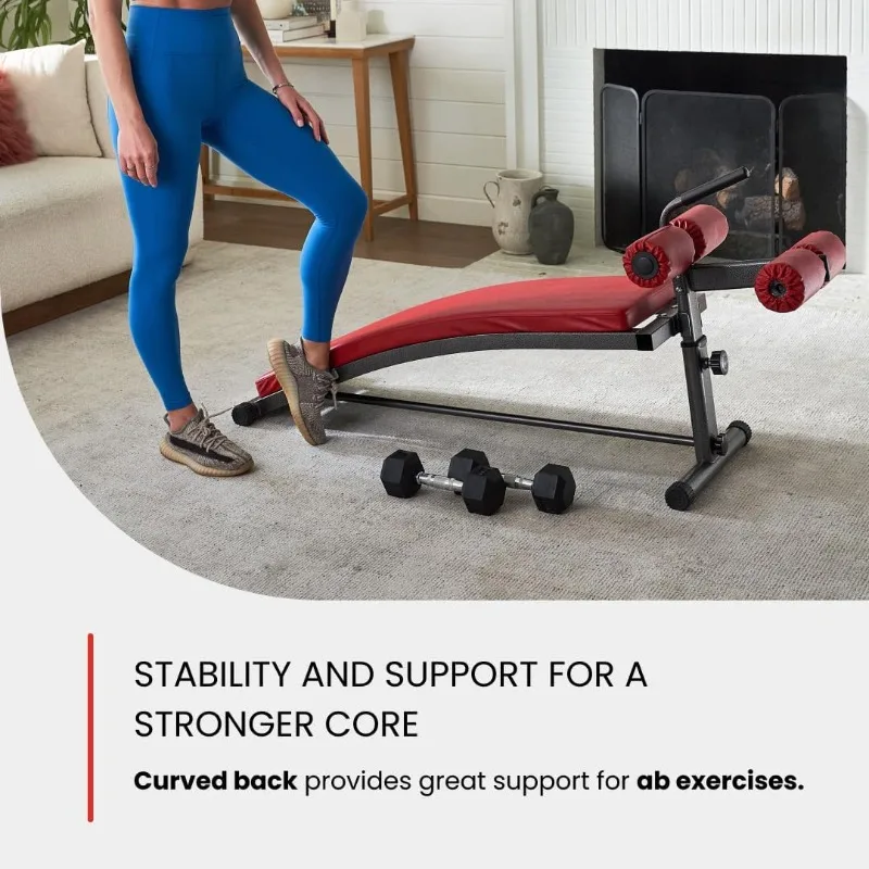 Finer Form Gym-Quality Sit Up Bench with Reverse Crunch Handle-Solid Ab Workout Equipment for Your Home Gym.