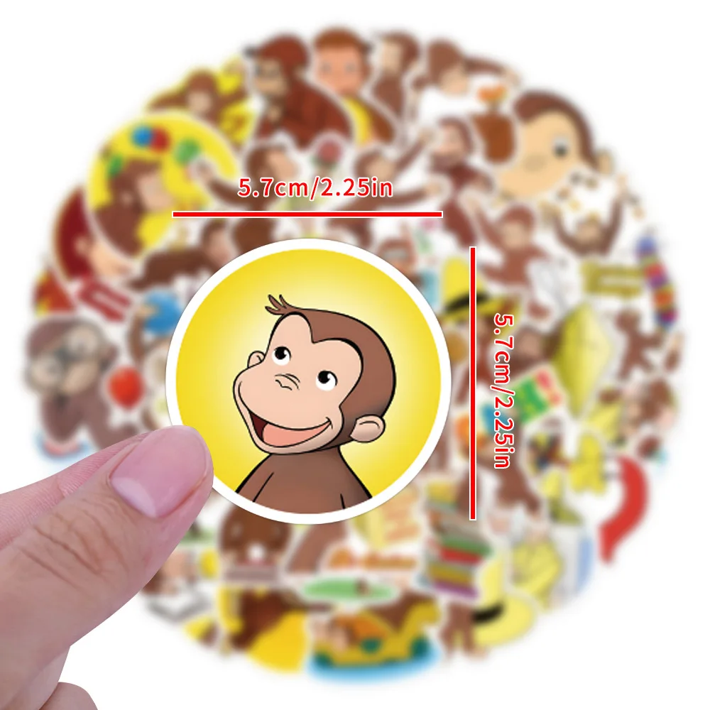 60PCS 큐리어스 조지 ?   스티커 그래피티 스티커 DIY 다이어리 휴대폰 케이스 핸드메이드 스크랩북 미적 스티커