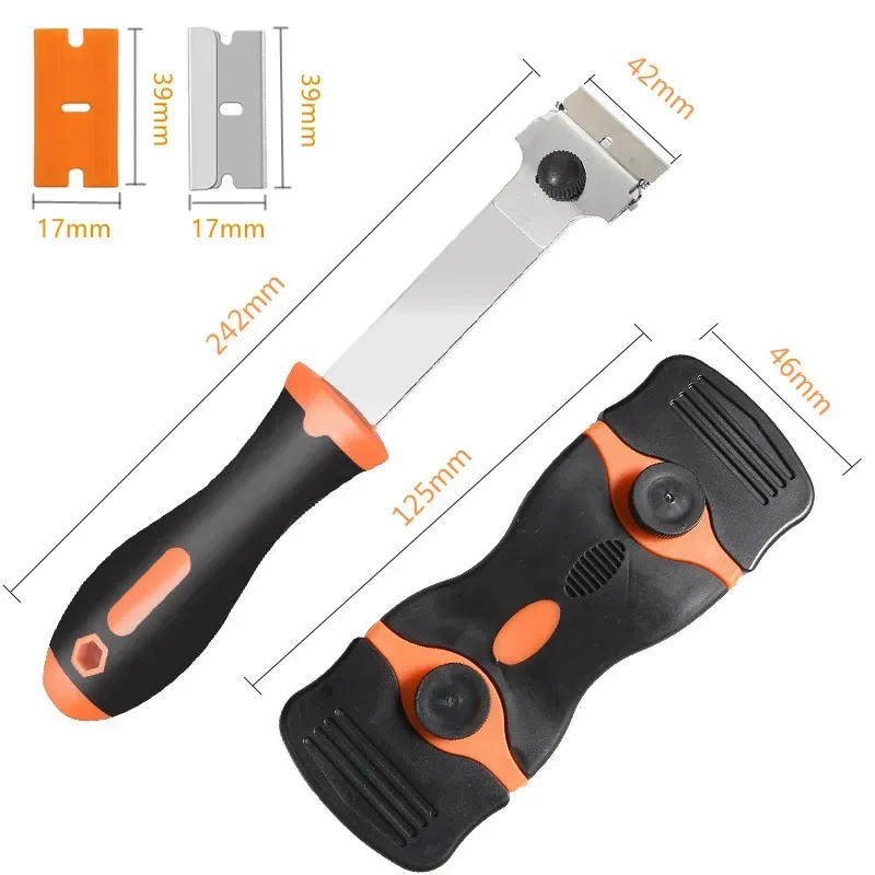 Razor Blade Scraper Double-Sided Scraper Tool With Plastic Handle Glass For Windows Cooktop Decal Stickers Labels Caulk glass window scraper glass scraper scraper tool cleaning scraper scraper cleaner