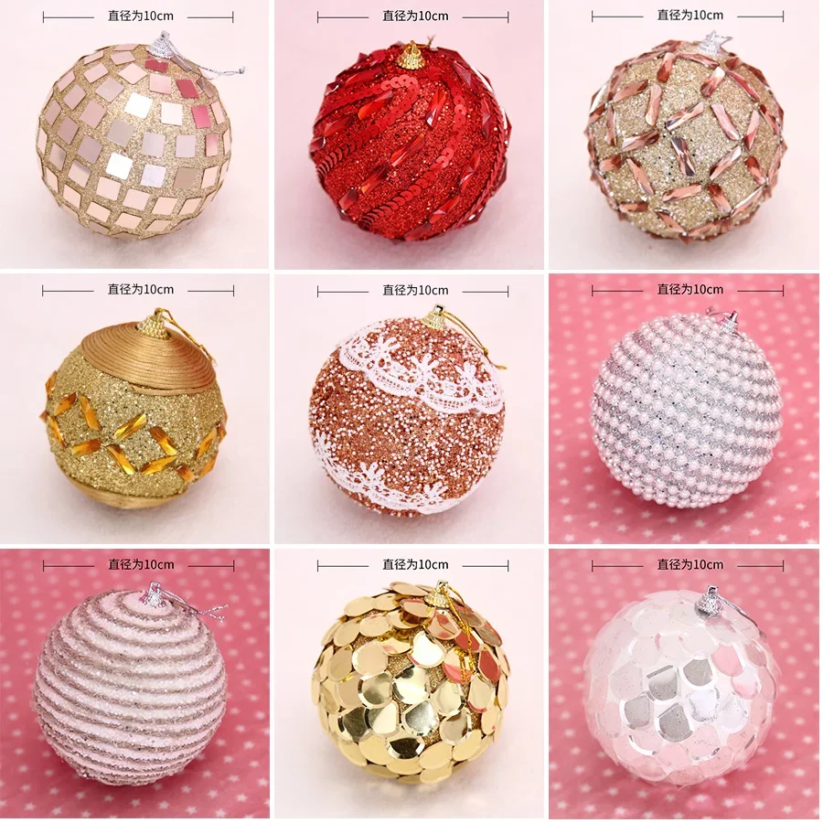 

Christmas 10cm painted Christmas ball 8cm foam sticky Christmas ball, ball, powder, decorations