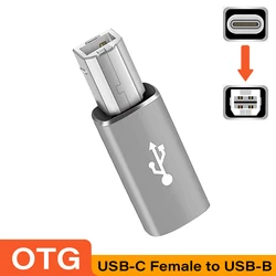 USB 2.0 Adapter Cable: USB - C Female to USB - B Male for Printers, Scanners, and Electric Pianos (Silver)