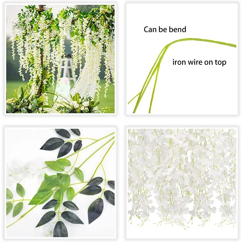 Künstliche Glyzinien-Ranke – 48 X 2 M – Aus Seide & Kunststoff – Für Hochzeit & Wanddekoration