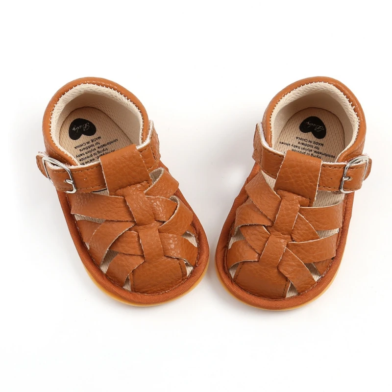 Newborn Infant Baby Summer Sandals First Walkers PU Non-slip Walking Shoes Anti-slip Soft Sole Sandal Baby Boy Girl Shoe 1