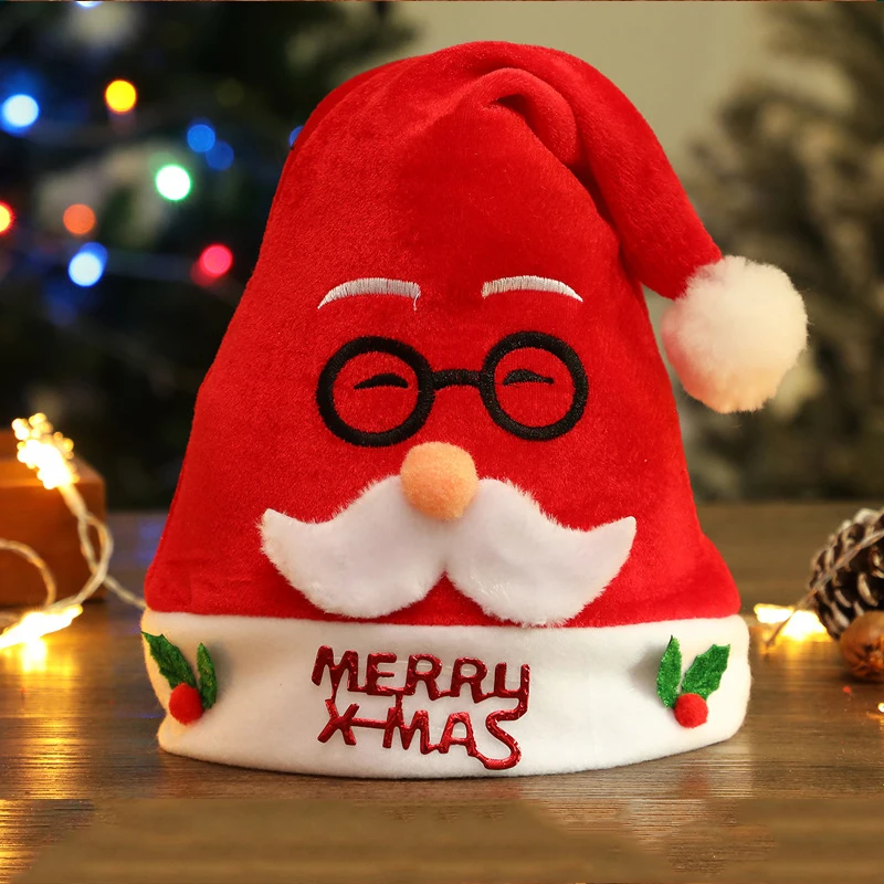 Christmas Hat New Year Cute Kids Adults Cap Santa Claus Xmas Hats Merry Christmas Decoration For Home Festive Supplies