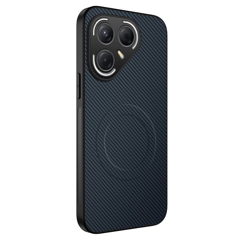 Premium Protective Soft Silicone Carbon Fiber Magnetic Back Case Cover