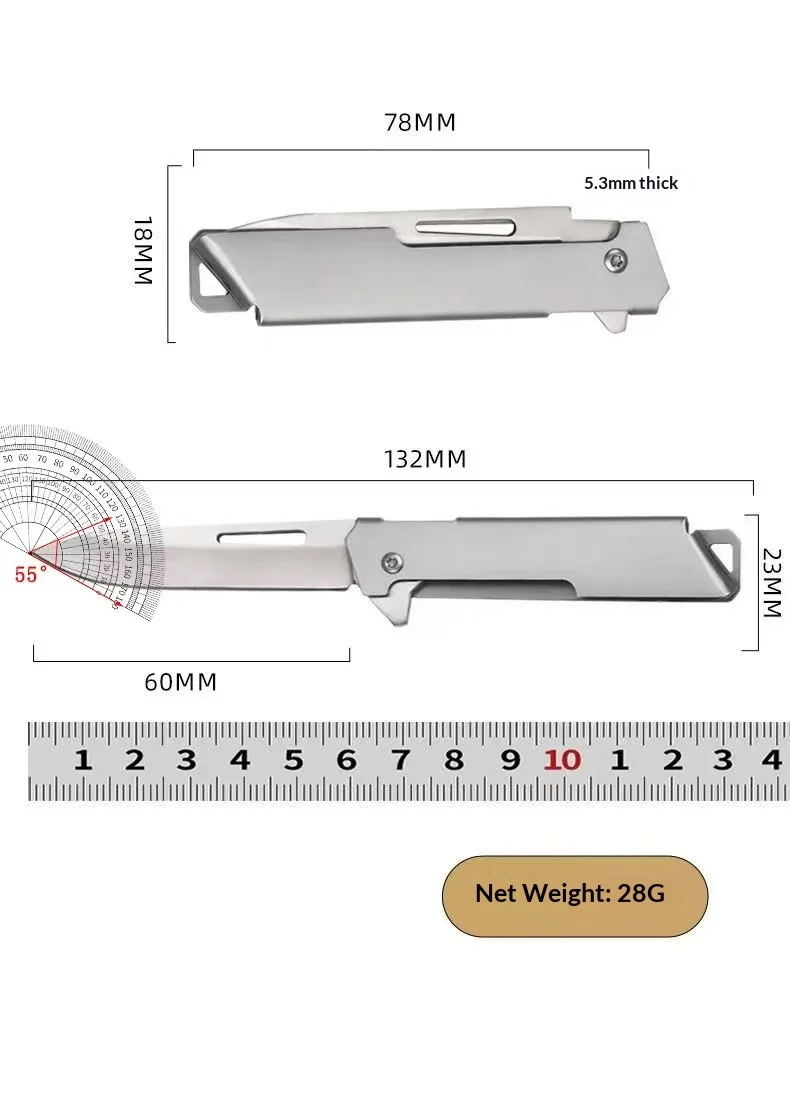 Full Steel Outdoor Quick Open Multi-Function Folding Knife Keychain Portable Sharp Fruit Knife Pocket Home Use
