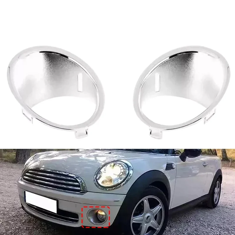 Bumper Fog Light Ring Chrome Trim Cover Fit for BMW Mini Cooper R55 R56 ...