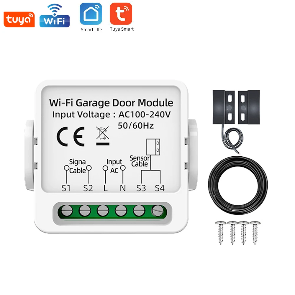 WG01 Smart Tuya WiFi Garage Door Opener Module Gate Remote Control Smart Life APP Alexa Google Assistant Alice Voice Control