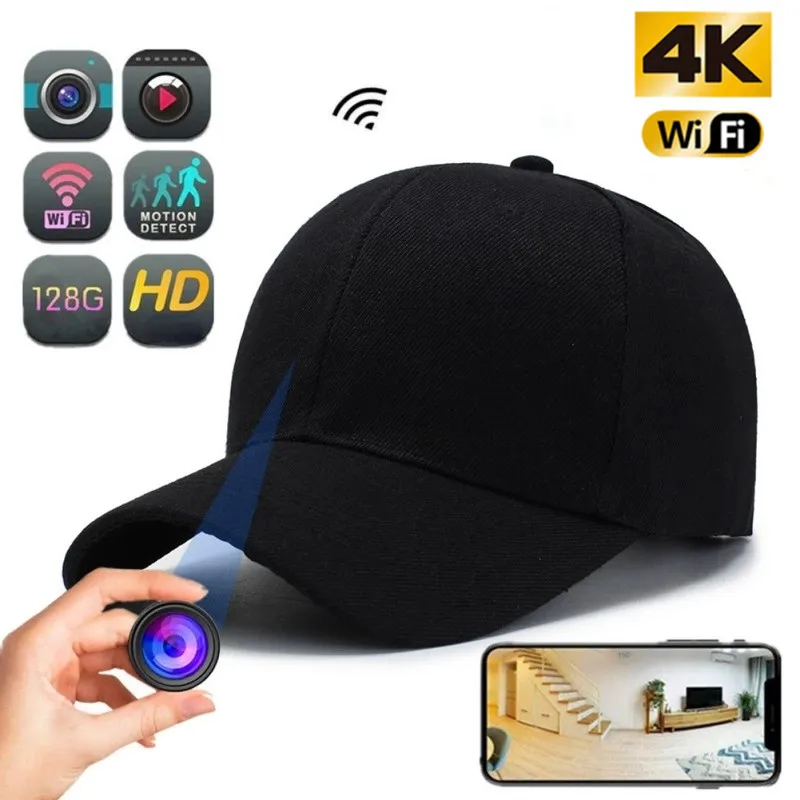 Hd 4K носимое Видео Аудио Мини Wifi IP камера draagnaked Buiten бейсболка для клиентов Bewijs opname