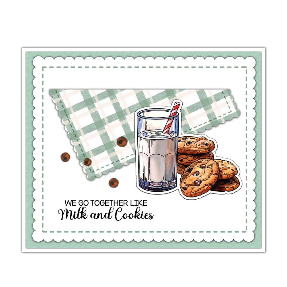 Mangocraft Sweet Baked Cookies Pancake & Milk Clear Stamps DIY Scrapbooking Supplies Silicone Stamp For Cards Albums Decor