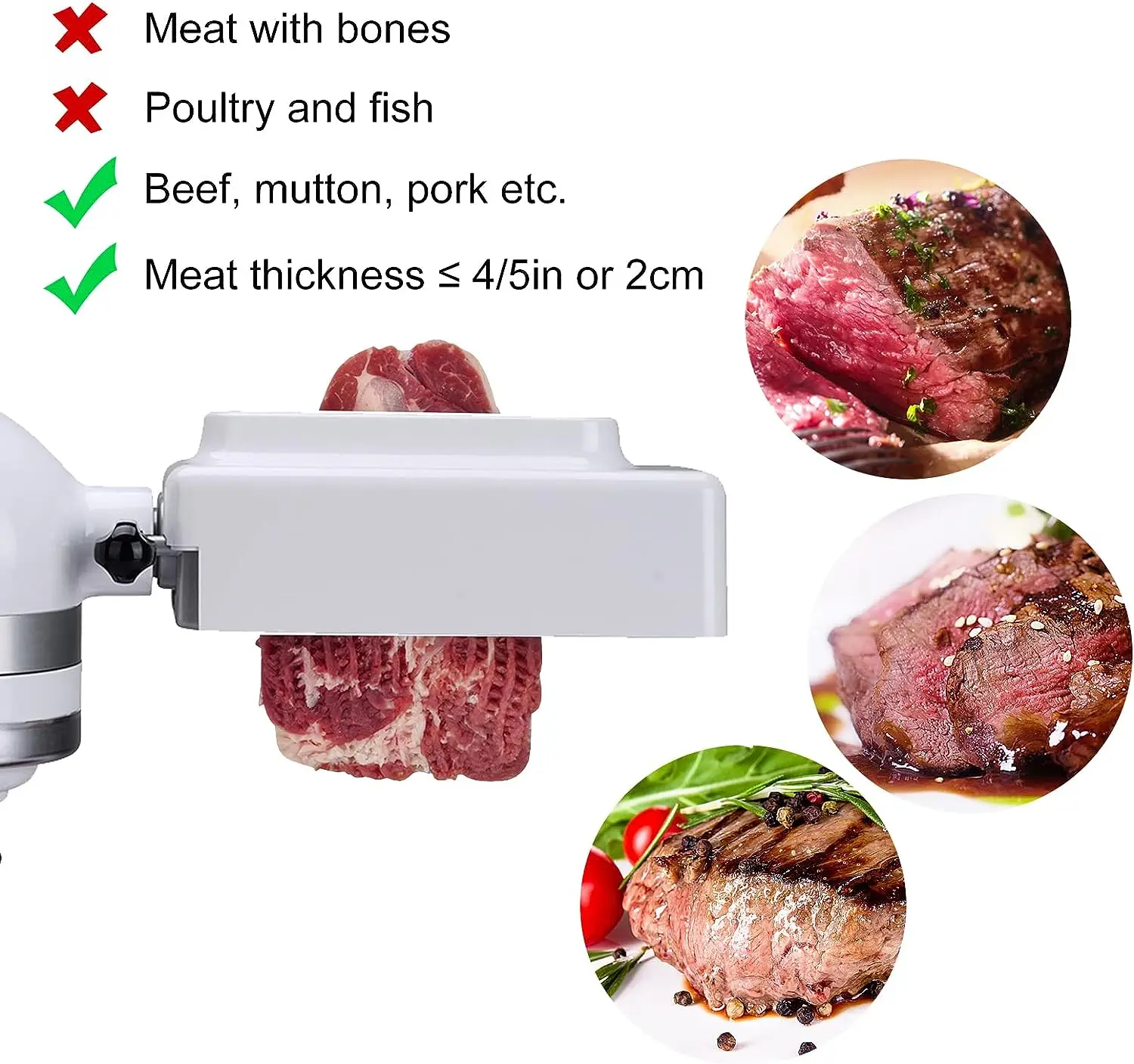 Meat Tenderizer Attachment for All KitchenAid Household Stand Mixers-Mixers Accesssories Meat Tenderizers Dishwasher Safe meat tenderizer attachment