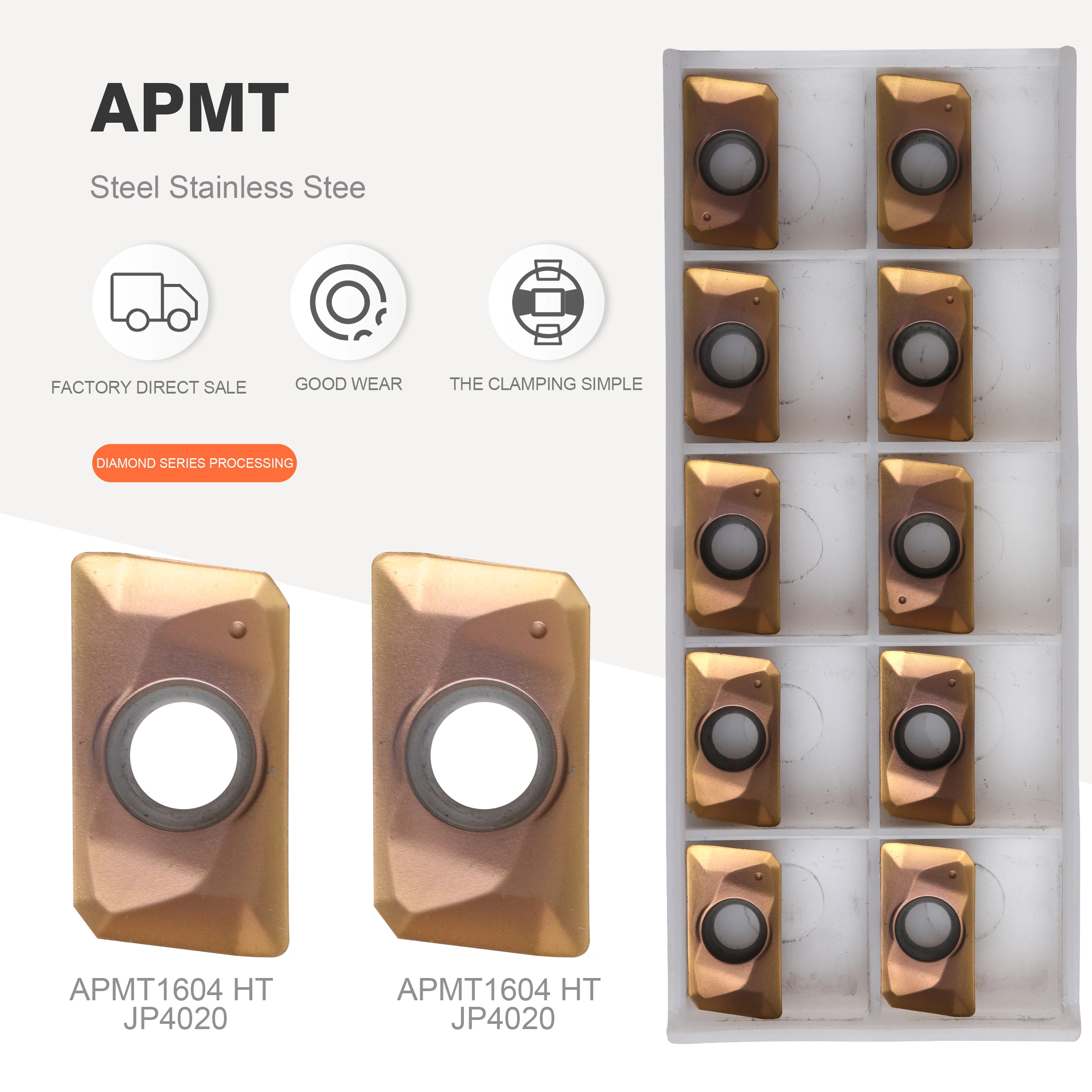 

APMT1604PDER HT JP4020 CNC carbide insert milling cutter lathe milling insert high quality products