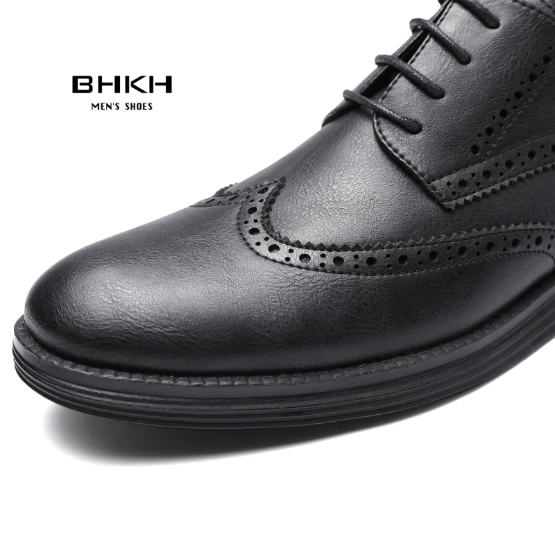 BHKH 2025 Genuine Leather Dress Shoes Comfy Men Casual Shoes Smart