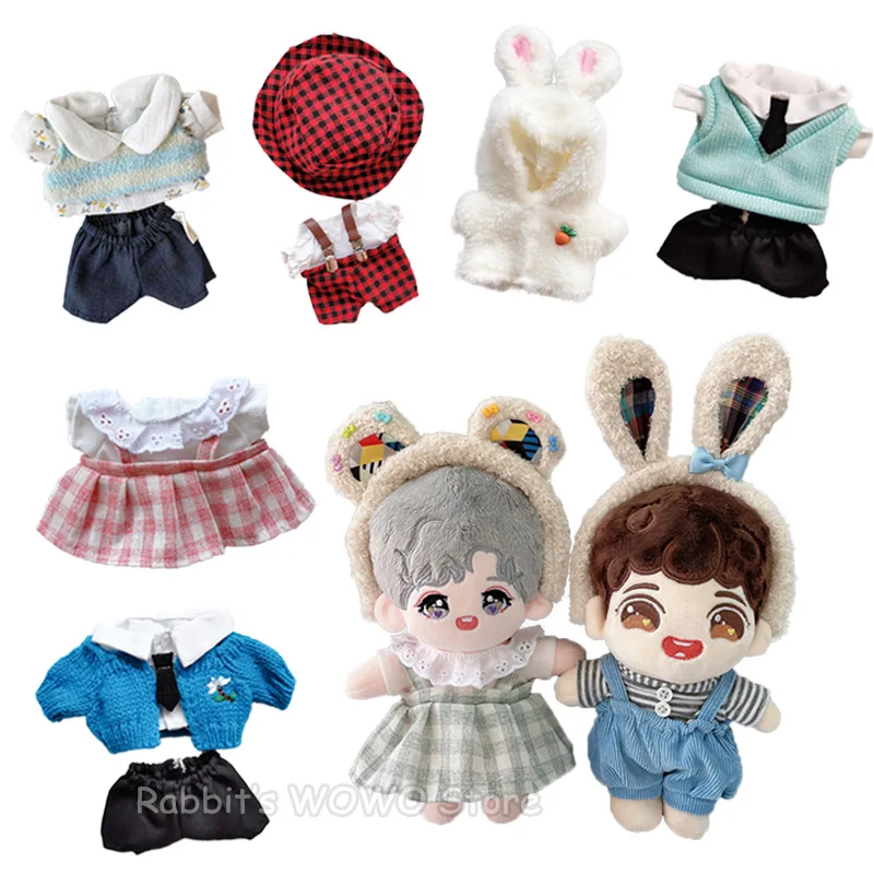 Doll Clothes for 20cm Idol Dolls Accessories Plush Doll's Clothing Sweater Stuffed Toy Dolls Outfit for Korea Kpop EXO Dolls