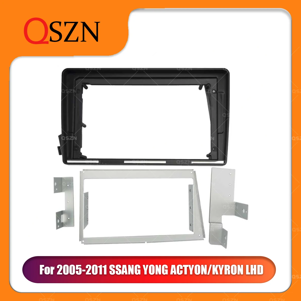 

QSZN Car Radio Frame Fascia For 2005-2011 SSANG YONG ACTYON, KYRON LHD Installation Dashboard Mount Kit 2 Din DVD Stereo