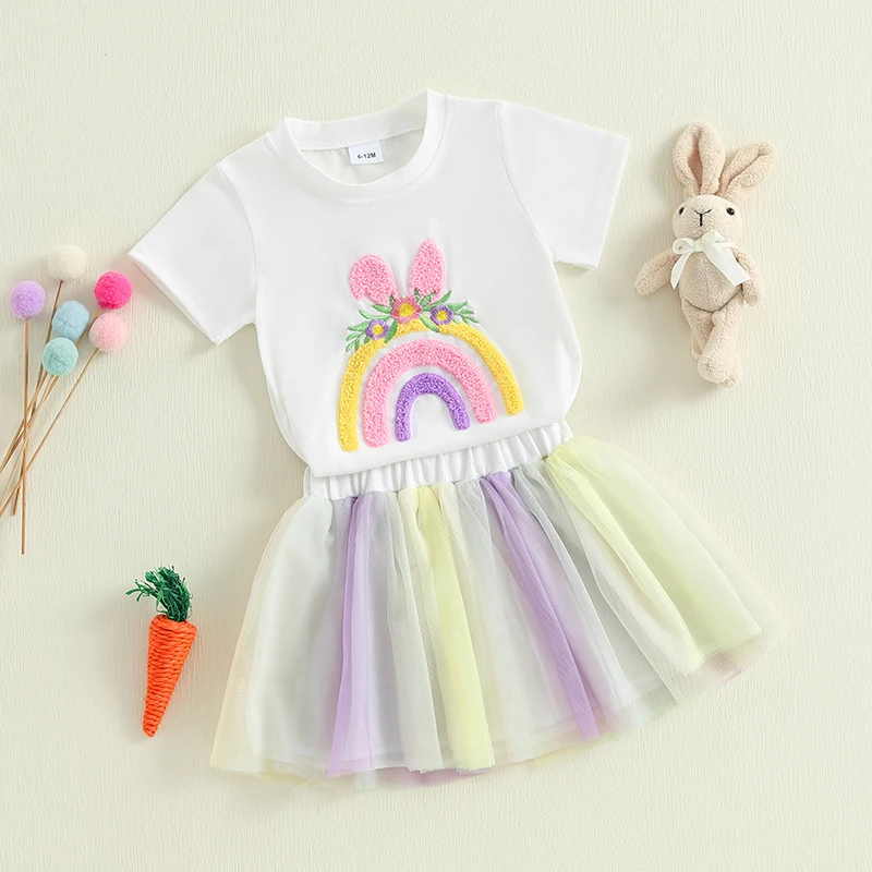 Easter Rainbow T-Shirt & Skirt Set 4