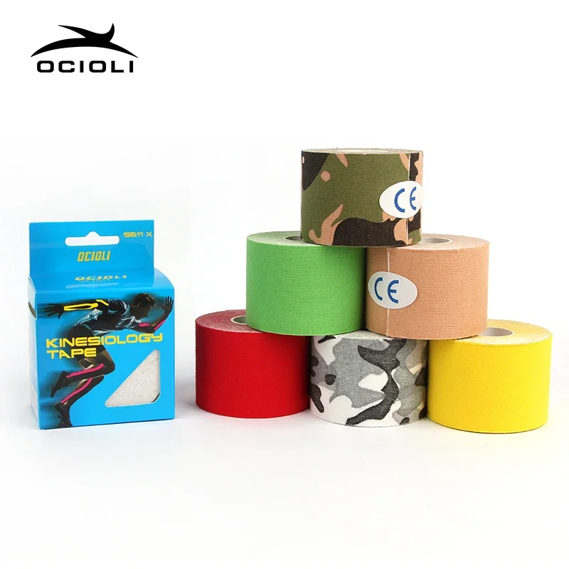 OCICLI Kinesiology Tape Athletic Recovery Elastic Tape Kneepad Muscle Pain Relief Knee Pads Support for Gym Fitness Bandage