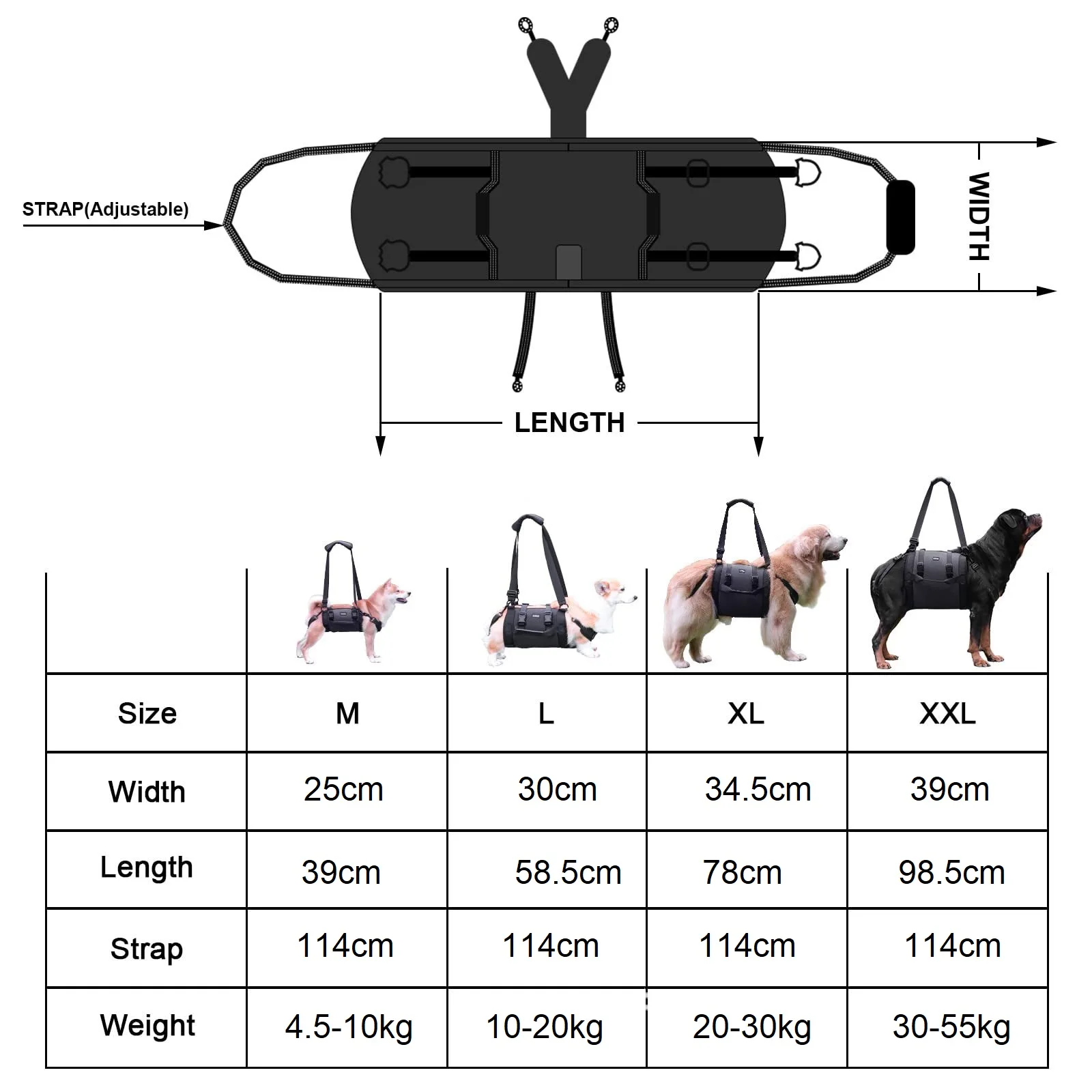 Portable Dog Sling for Back Legs Hip Support 6